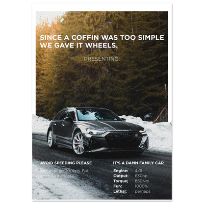Audi RS6 - German Car Poster