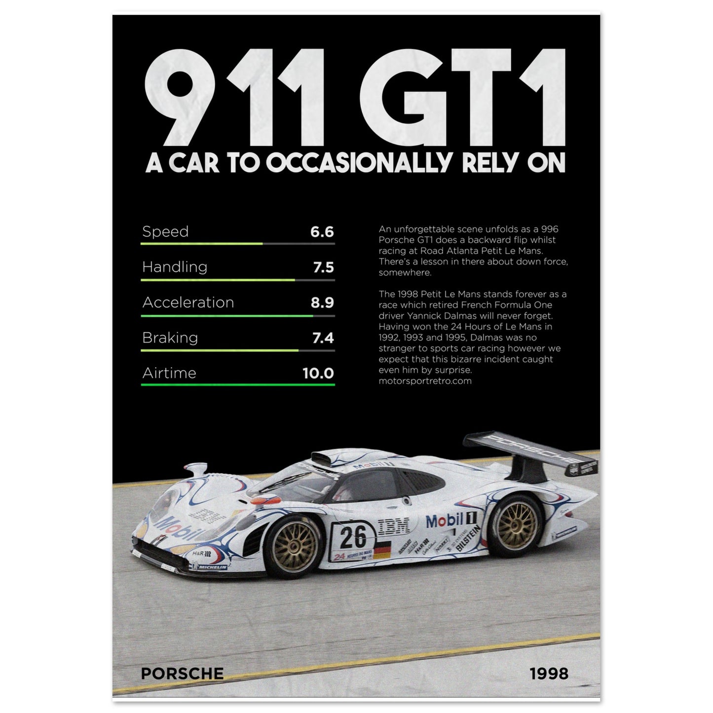 911 GT1 - Racecar Poster
