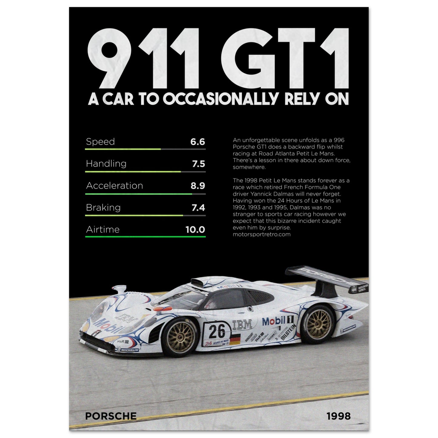 911 GT1 - Racecar Poster