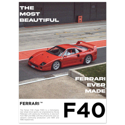 Ferrari F40 - Heritage Poster