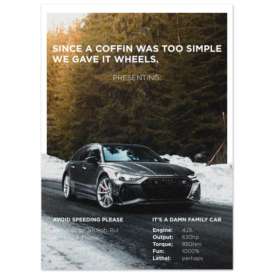 Audi RS6 - German Car Poster