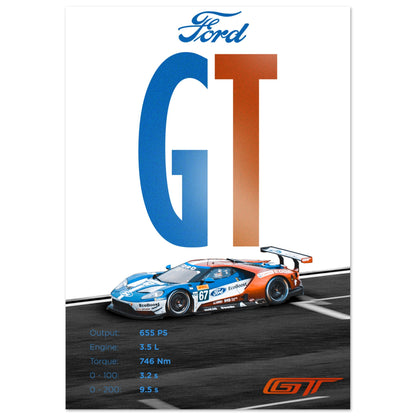 Ford GT - Racecar Poster
